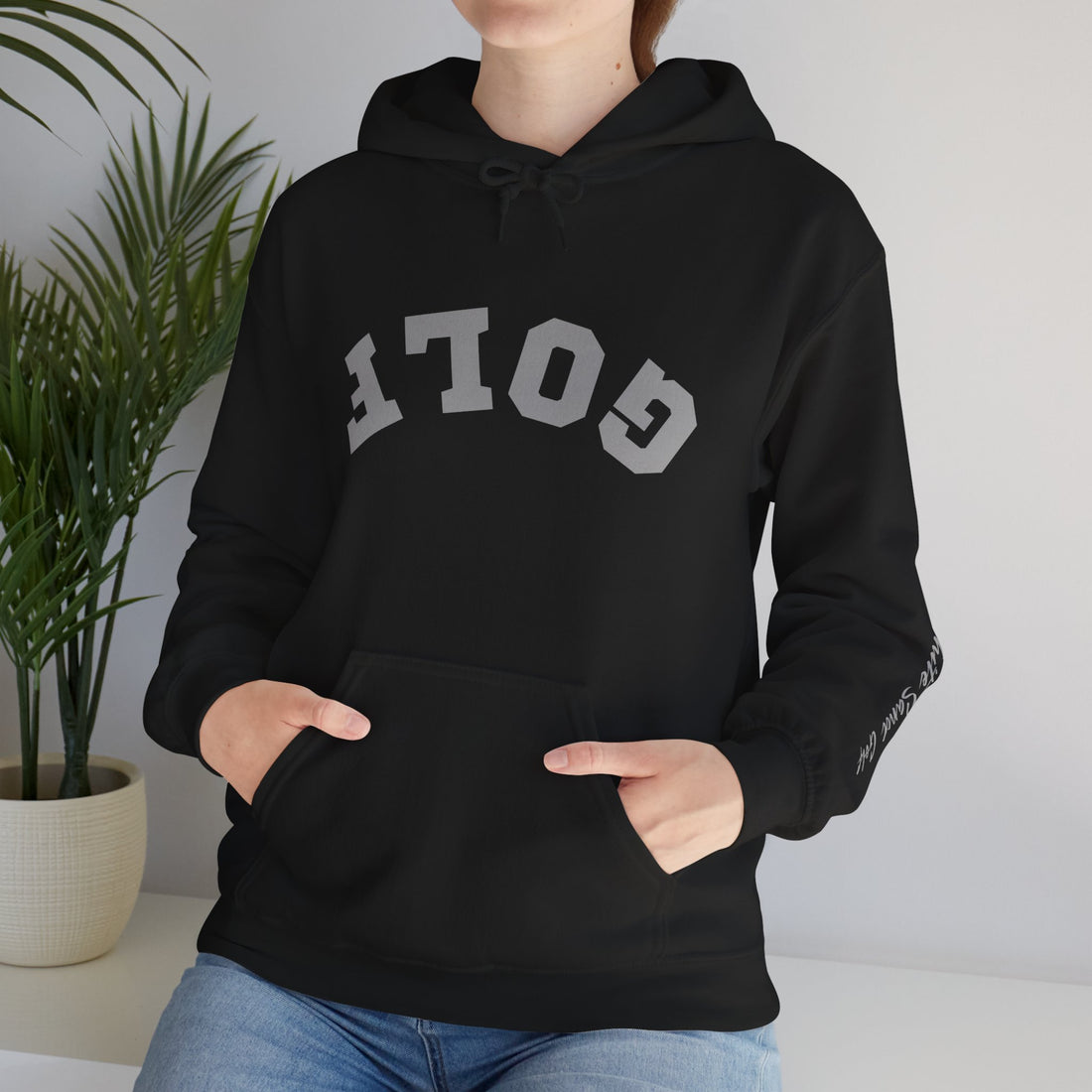 White Sand Golf Hoodie Upside Down GOLF