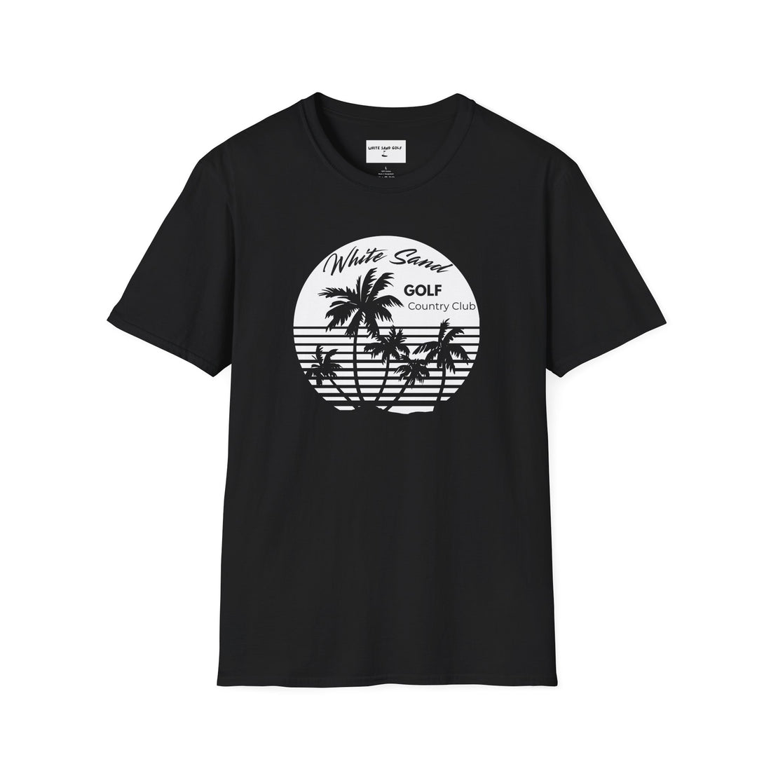 White Sand Golf T-Shirt — Retro Palm Tree Country Club Tee